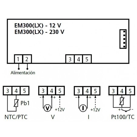 ELIWELL EM 300 LX V/I PT/TC 230V