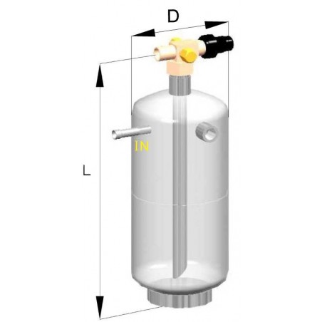 Recipiente de líquido vertical TECNAC DVR-300-M