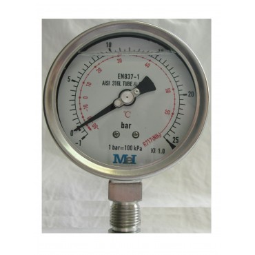 MANÓMETRO MEI DE ALTA PRESIÓN PARA AMONIACO NH3
