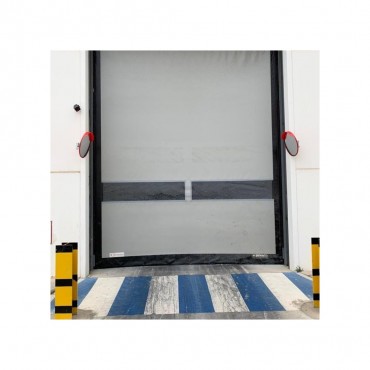 ESPEJO CONVEXO DE EXTERIOR CIRCULAR CON VISERA ROJA