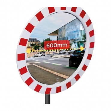 ESPEJO CONVEXO MULTIUSOS CON MARCO AMARILLO Y NEGRO