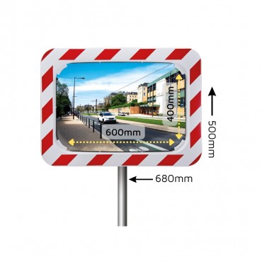 ESPEJO CONVEXO MULTIUSOS CON MARCO AMARILLO Y NEGRO