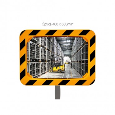 ESPEJO CONVEXO MULTIUSOS CON MARCO AMARILLO Y NEGRO