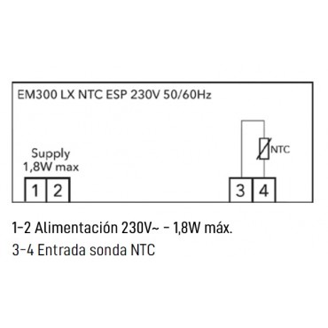 TERMÓMETRO ELIWELL EM 300LX NTC ESP